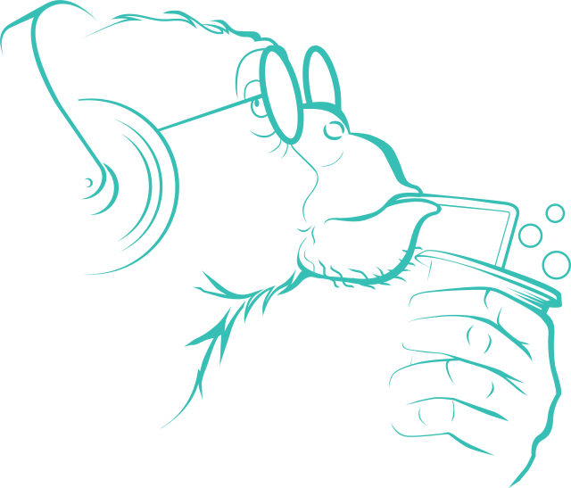 Logo Humanit — Maskot — opice z profilu — Zelená